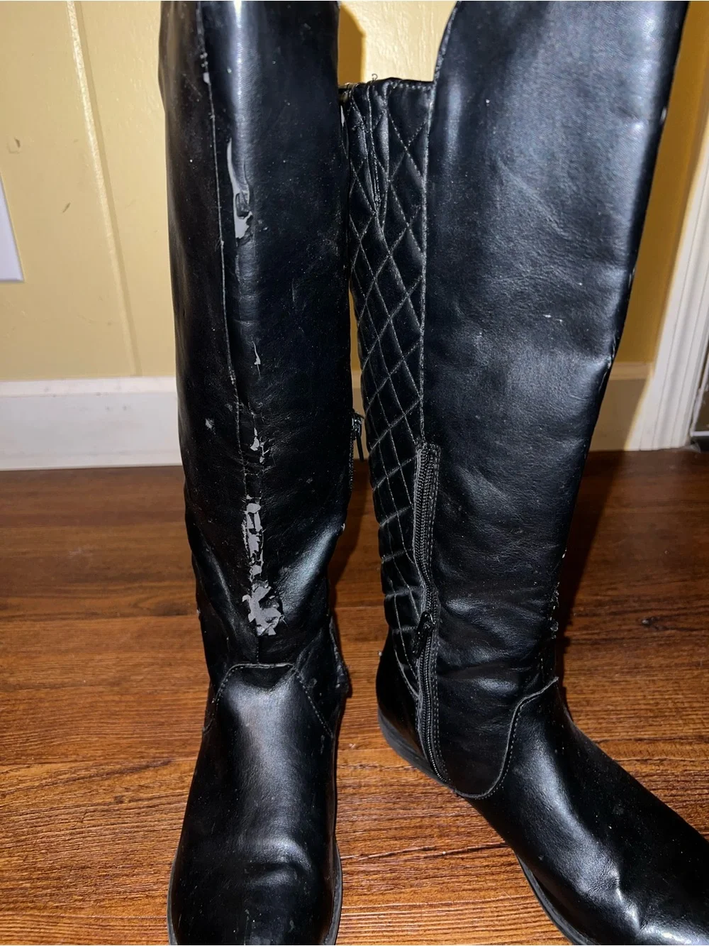 Mossimo Supply Co. Black Knee High Quilted Y2K Classic Riding Boots Size 8